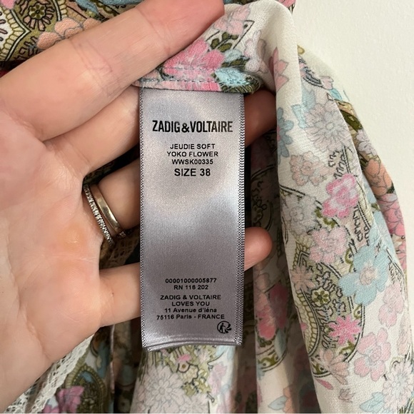 ZADIG & VOLTAIRE Jeudie Soft Yoko Flower Midi Skirt - Picture 9 of 12